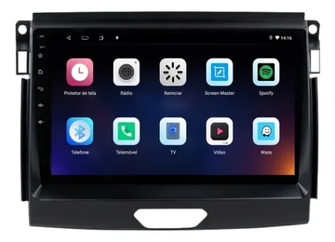 FORD RANGER 2019/2025 KIT STANDARD - CENTRAL MULTIMÍDIA 9" ADAK ANDROID 4CORE + 4GB RAM + 64GB ROM