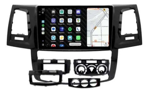 TOYOTA HILUX 2005/2016 DIGITAL - ANALOGICO KIT STANDARD - CENTRAL MULTIMIDIA 9" ADAK ANDROID 4CORE + 4GB RAM + 64GB ROM