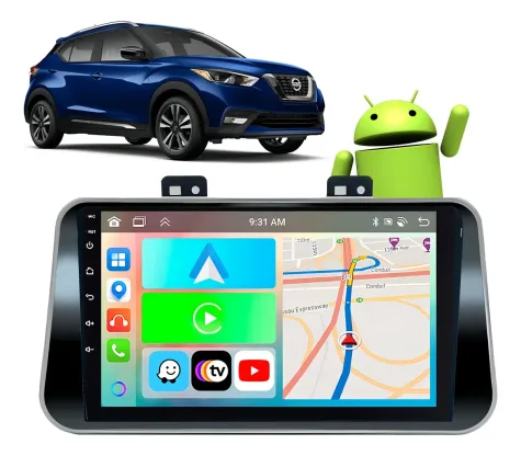 NISSAN KICKS 2016/2021 KIT STANDARD - CENTRAL MULTIMÍDIA 9" ADAK ANDROID 4CORE + 4GB RAM + 64GB ROM