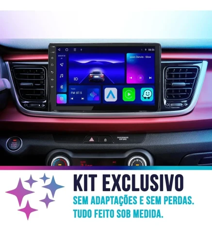 KIA RIO 2018/2023 KIT PREMIUM - CENTRAL MULTIMIDIA 9" ADAK ANDROID 8CORE + 4GB RAM + 64GB ROM