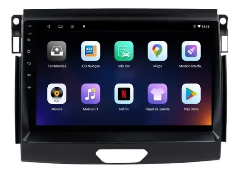 FORD RANGER 2019/2025 KIT STANDARD - CENTRAL MULTIMÍDIA 9" ADAK ANDROID 4CORE + 4GB RAM + 64GB ROM