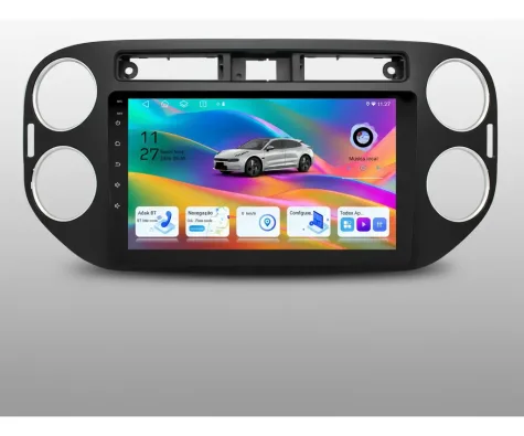 VOLKSWAGEN TIGUAN 2011/2017 KIT STANDARD - CENTRAL MULTIMÍDIA 9" ADAK ANDROID 4CORE + 4GB RAM + 64GB ROM